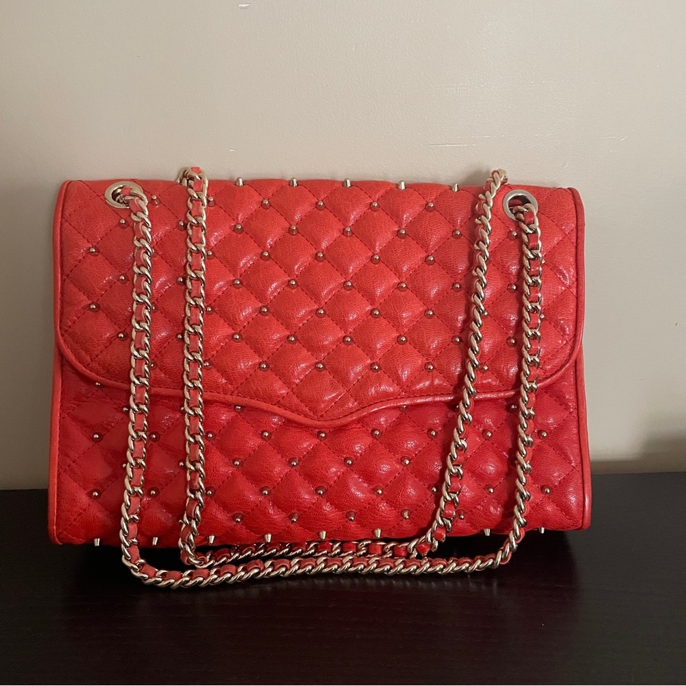 Rebecca Minkoff Studded Love Bag in Persimmon Orange Large Size